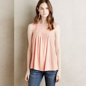 NEW Antropologie Meadow Rue Laia Shell Peach Top